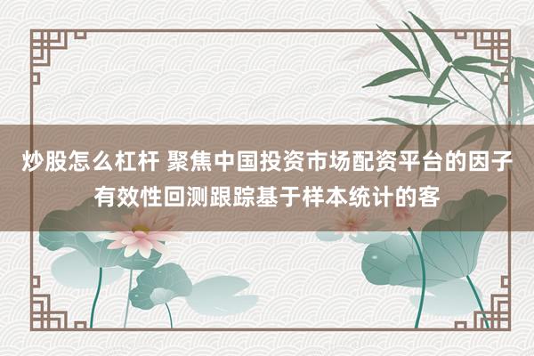 炒股怎么杠杆 聚焦中国投资市场配资平台的因子有效性回测跟踪基于样本统计的客